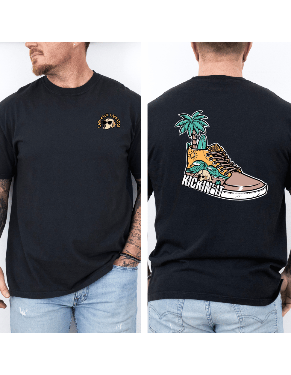 Kickin’ It Sneaker Head Surf T-Shirt | Laid-Back Beach Tee for Lab Lovers 🏄‍♂️👟🐕