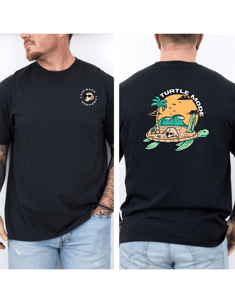 Turtle Mode Surf T-Shirt | Laid-Back Beach Tee for Lab Lovers 🏄‍♂️🐢🌊