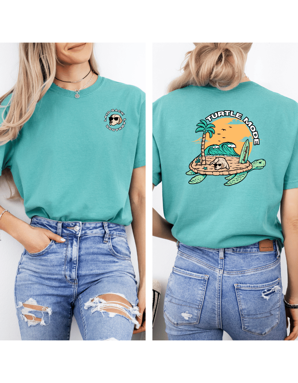 Turtle Mode Surf T-Shirt | Laid-Back Beach Tee for Lab Lovers 🏄‍♂️🐢🌊